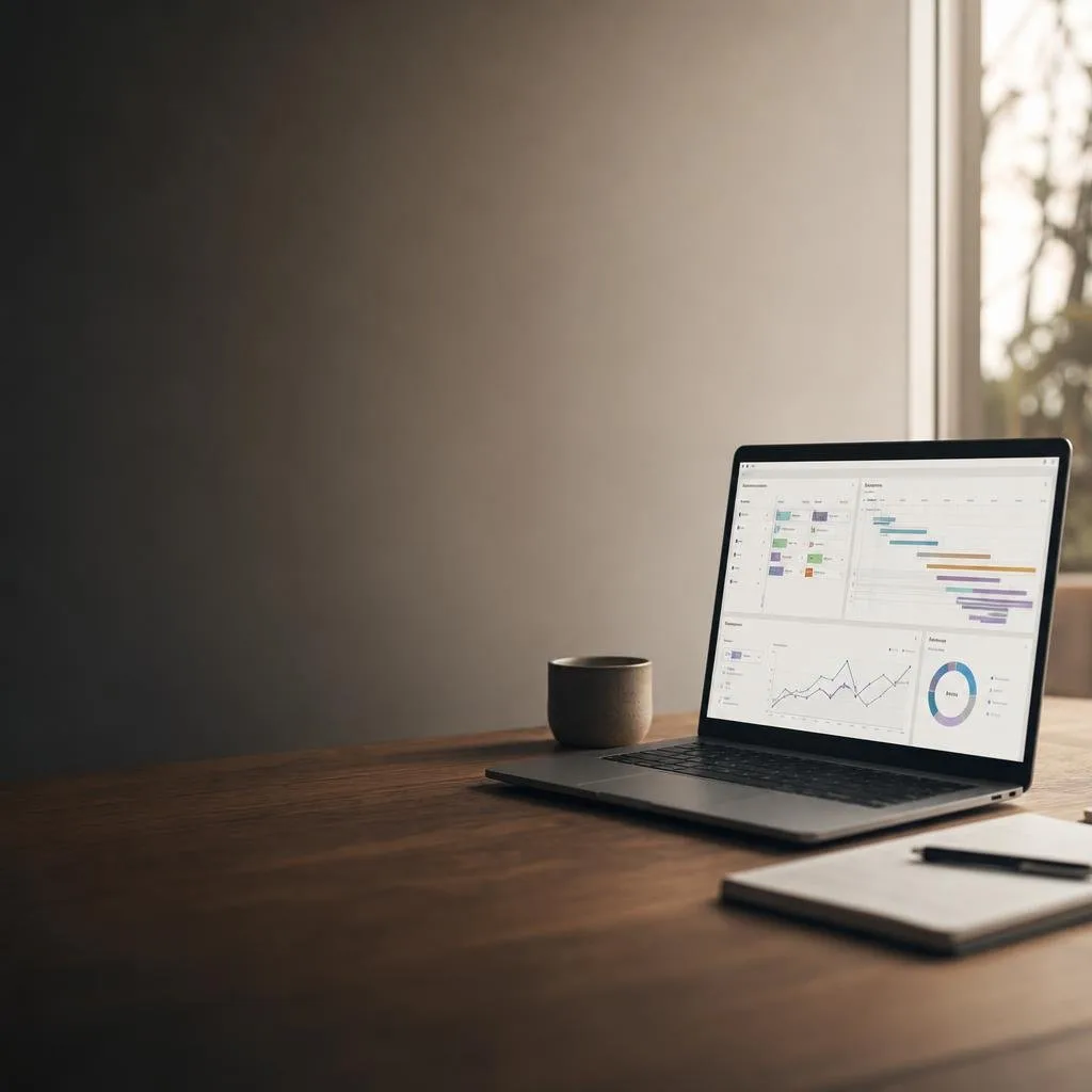 Dashboard showing connected project tools and metrics